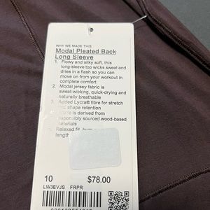 lululemon pleated back long sleeve